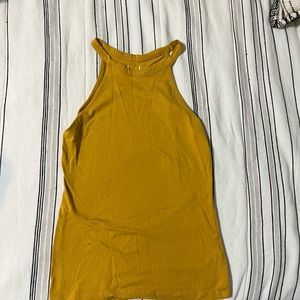 mustard halter tank top